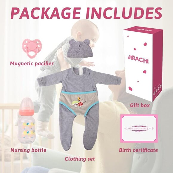 18 Inch Reborn Baby Doll Boy Realistic Sleeping Vinyl Body Toy for Kids Age 3 - Picture 9 of 9